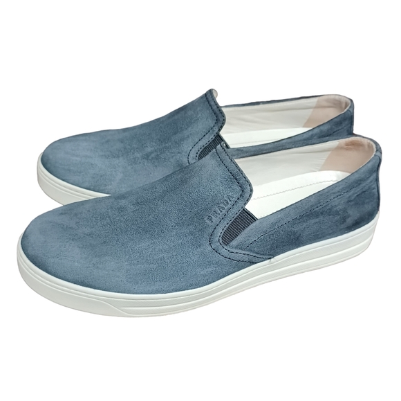 Auth! Prada suede loafers sleep ons flats shoes - Picture 4 of 13